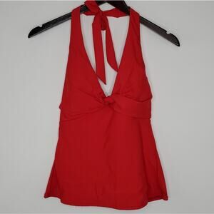 DKNY Twist-Front Halter Tankini Top